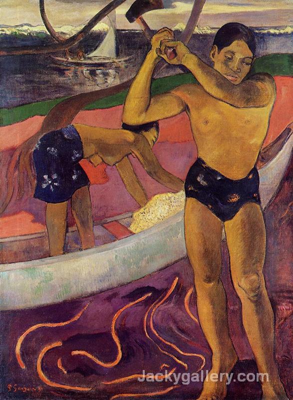 A man with axe by Paul Gauguin paintings reproduction